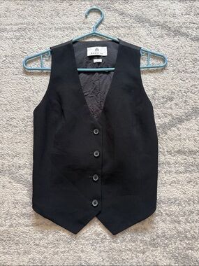 Babaton Black Tailored Button Vest